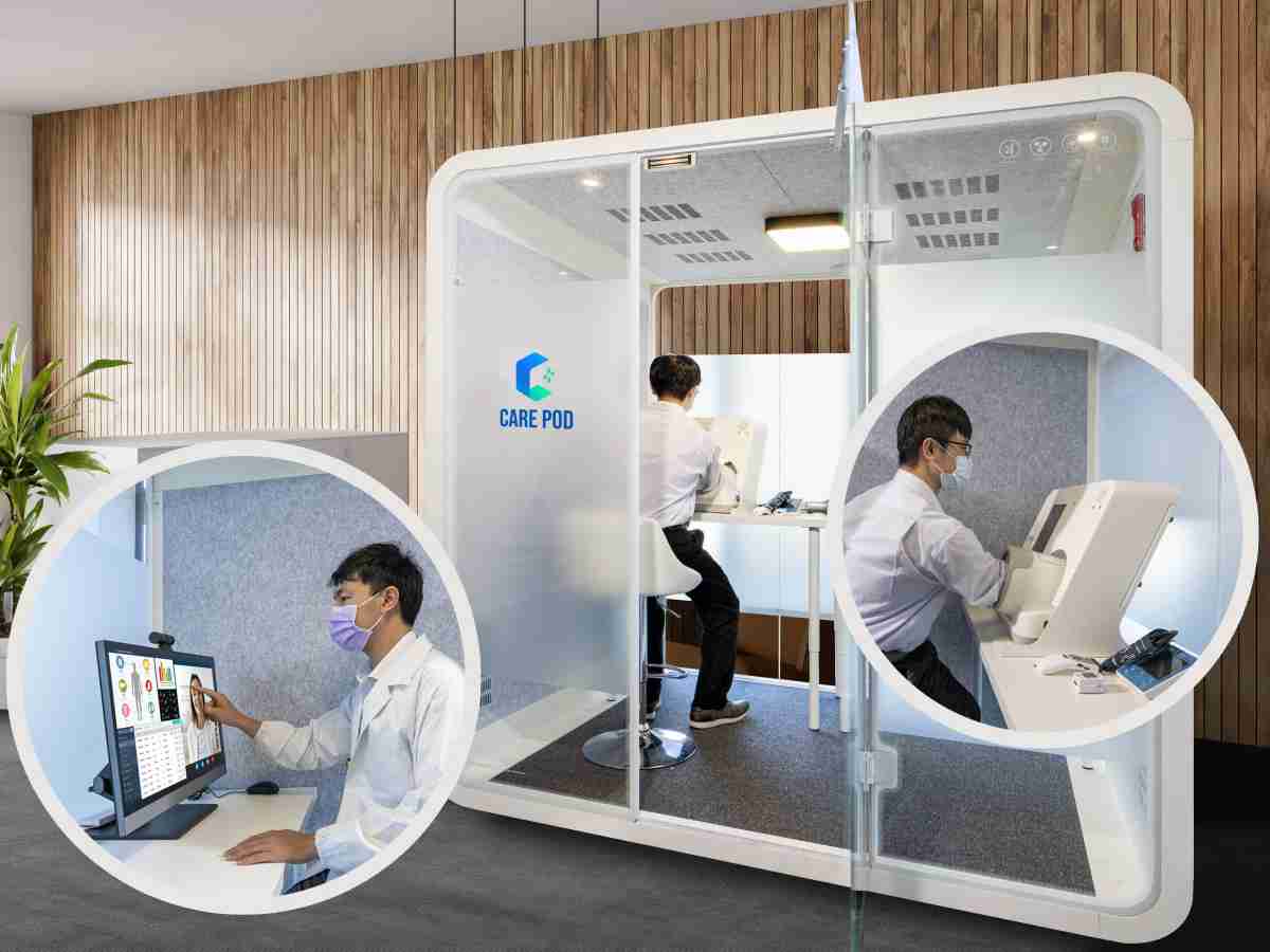 达擎于医疗科技展中展出＂远距诊疗舱＂，，，，以因应医疗数字化及社会高龄化趋势下、、复诊及慢性病患等族群对于远距看诊需求逐渐升高所推出的创新整合方案。。。多功能合一、、、、高隐私性的远距诊疗舱可根据病患端与医师端的不同需求，，提供弹性化及客制化功能，，节省医生和病患的精力及时间