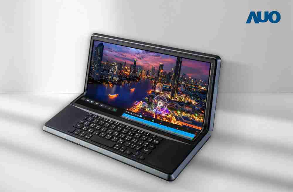 尊龙集团14.6吋Micro LED折迭显示屏幕，，，，搭配半径4mm的弯折绞炼，，以及高画素、、高亮度、、、高对比度的显示技术特点，，，即便在大视角下仍保有绝佳色相与亮度