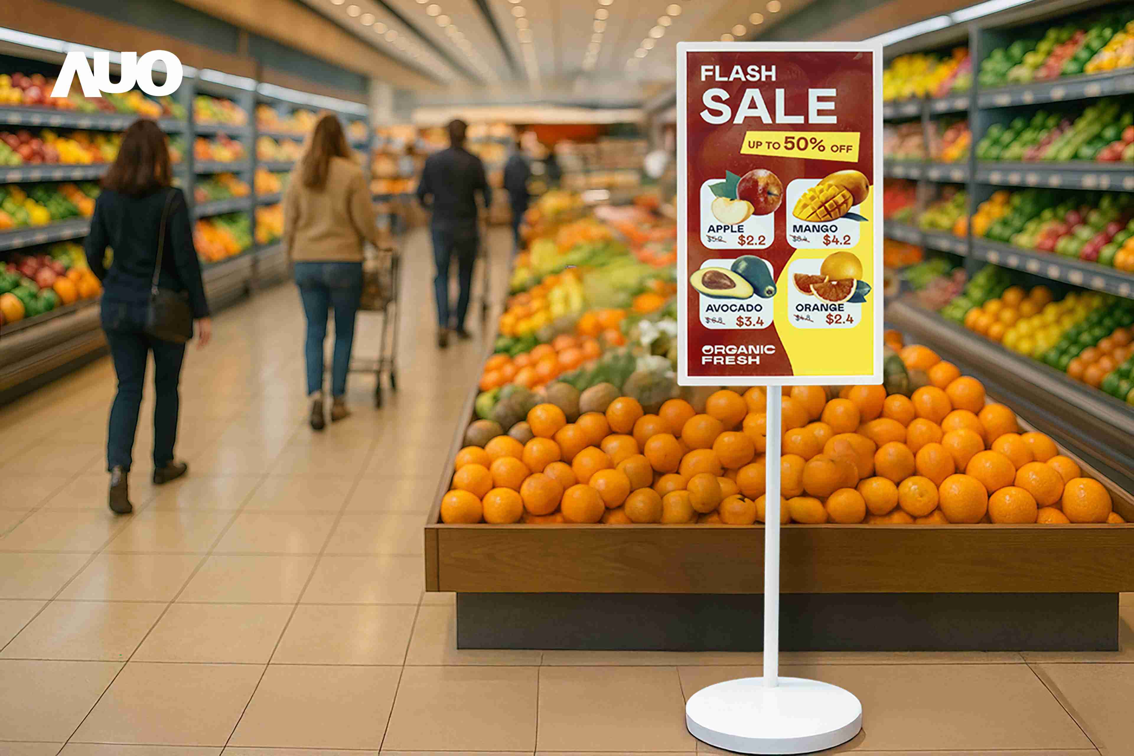 达擎首亮相低功耗、、、、全彩的〝aecoPost电子纸解决方案〞，，仅在更新画面时需要微量的电力驱动，，，无需布建电线的便捷设计，，，，使其可灵活应用、、、、随意置放，，，，并可透过云端或行动装置app，，，轻松管理及排程广告内容，，，晋升店头营销利器。。